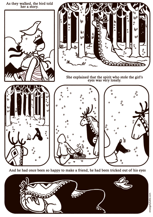 strangelykatie:  The Girl With Eyes Like A Cat Continue reading here » You can also read the pages in high res from here if you’re having trouble with the text. I wanted to try writing a fairy tale! I’m not sure what the moral is or if there is