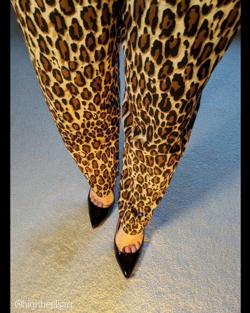 Sharp On The Bottom#sharponthebottom #stilettos #highheelsart #highheels #leopardprintpants #blackpu