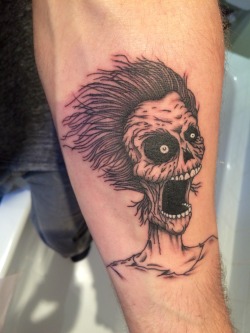 fuckyeahtattoos:  Zombie. By Ron @ Area 51