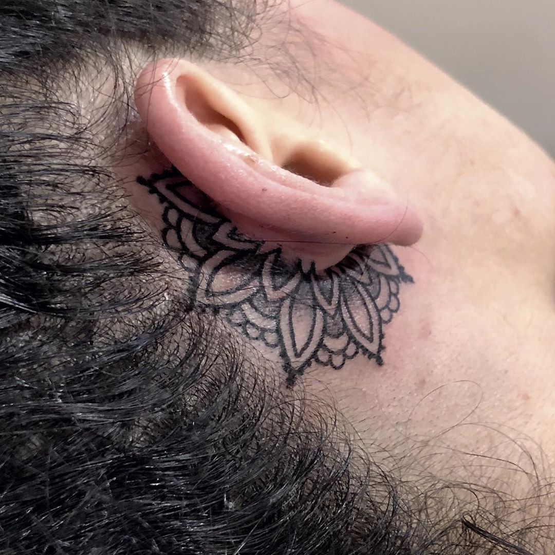 Tiny behind ear mandala  Tracey L Constant  Art  Tattoo  Facebook