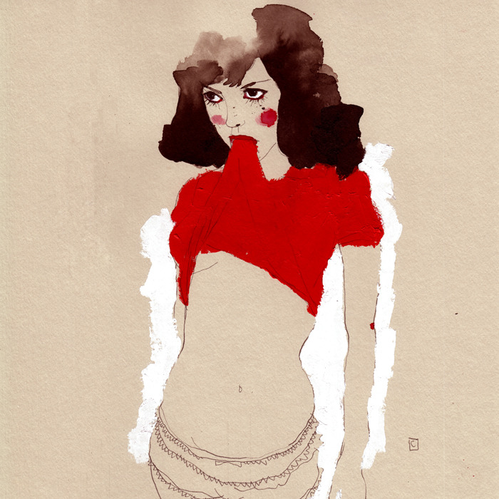 malafem-blog:   Amazing paintings by Conrad Roset all inspired by my images!  Model :