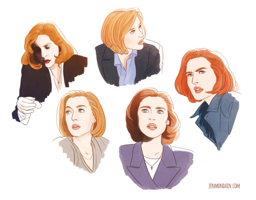 jenmondain: I ended up just doodling Scully as practice all evening. Still trying to work out how to
