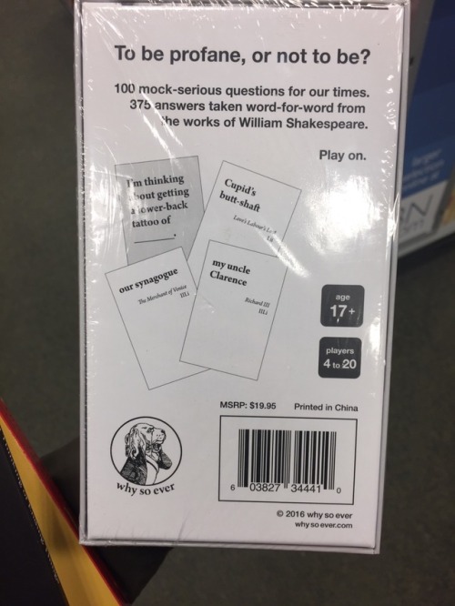 shakespeareisbetterthanchocolate:Bards Dispense Profanity—$19.95m.barnesandnoble.com/w