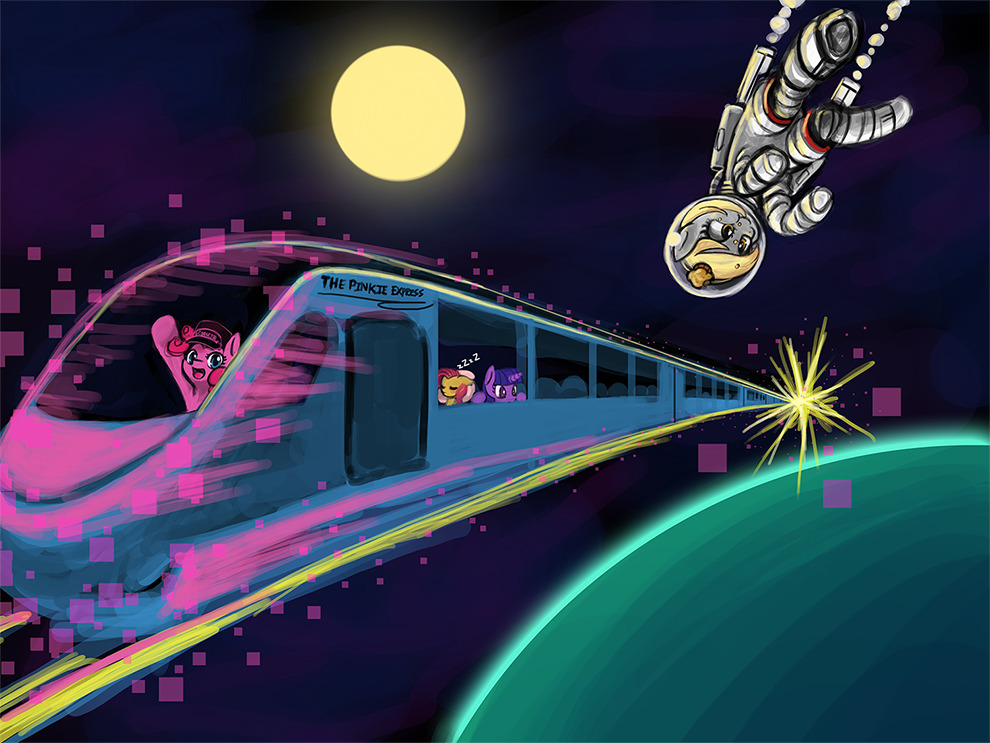 tehlumineko:  unfinished - the pinkie express~ patreon - stream - deviantart