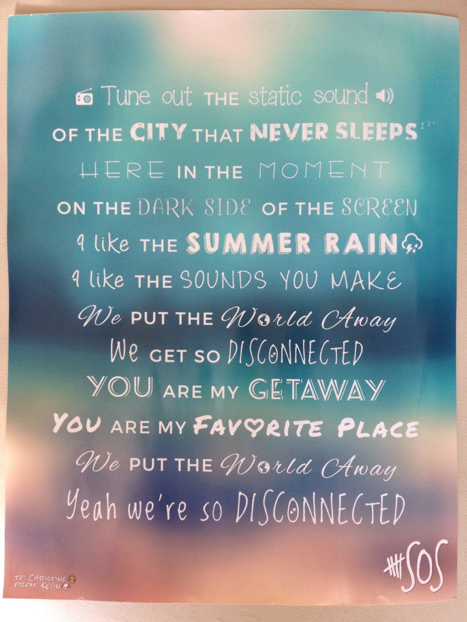 wiftty:  You know your best friend is a keeper when he makes you a poster of the