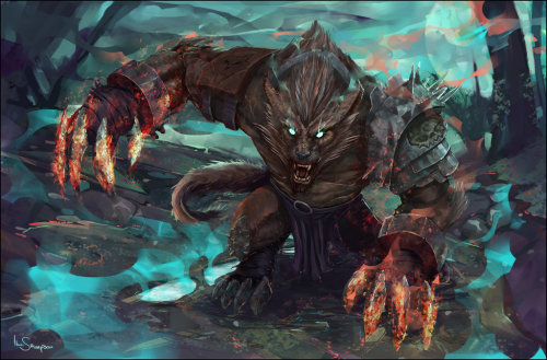 awesomedigitalart:  warwick for the riot games contest by Marcsampson