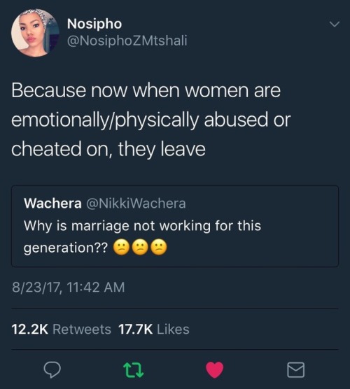 faramosh:queenstravelingdarling:honestly the generation of women that tolerate shit like this stops 