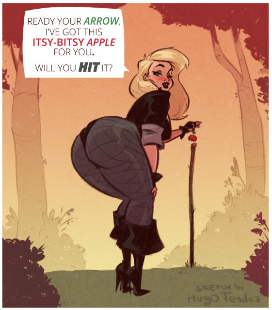   Black Canary - Itsy-Bitsy Apple - Cartoon PinUp SketchToday’ daily sketch is