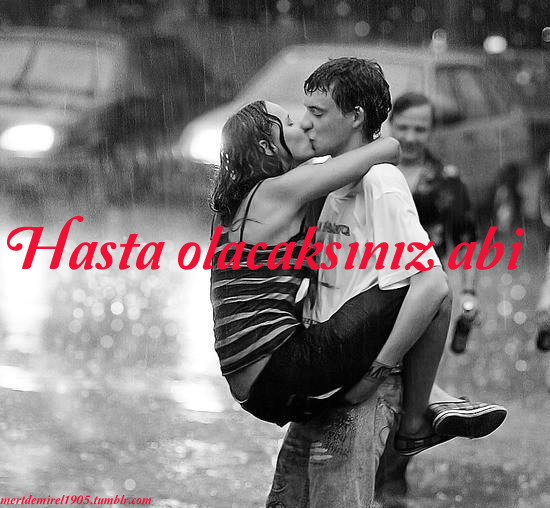 Black and white couple in rain