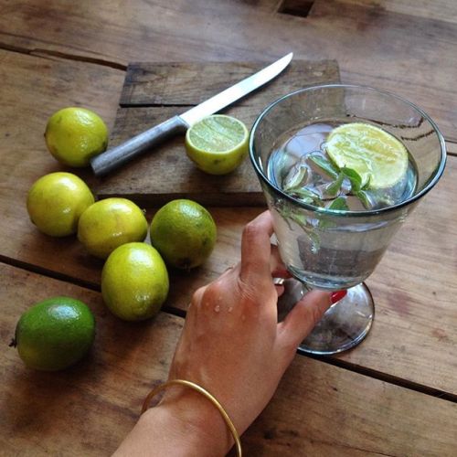 northmagneticpole:Swimming + gin + lime + Thai basil = ready to work (not) #justoneglass #ipromise #