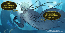 voreyeurism:  GOT SUPER CARRIED AWAY WITH THIS but reply to @virulent-forma‘s incredible response to @ewthatslewed‘s initial thread which kinda spiralled into a comic! mermaid drama amiright,PATREON ・ KO-FI ・ COMMISSIONS