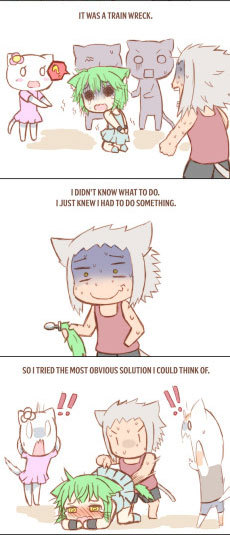 good-dog-girls:  Cute comic about what may have been a fake kemonomimi wearing a tail buttplug. Support the artist on Patreon!   https://www.patreon.com/collateralds 