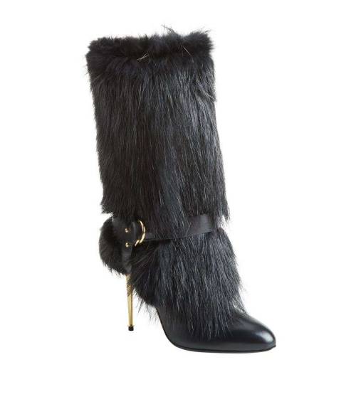 wantering-heels: Fur Spike Heel Boot