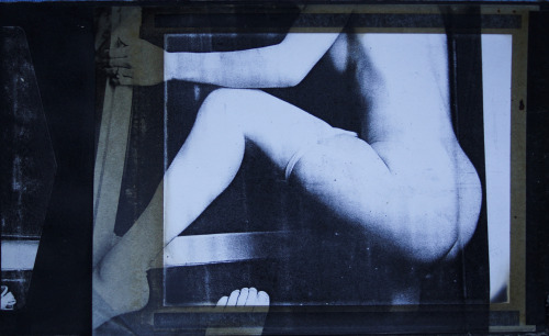 polaroidsandthoughts: fragmented woman photocopy on polaroid material