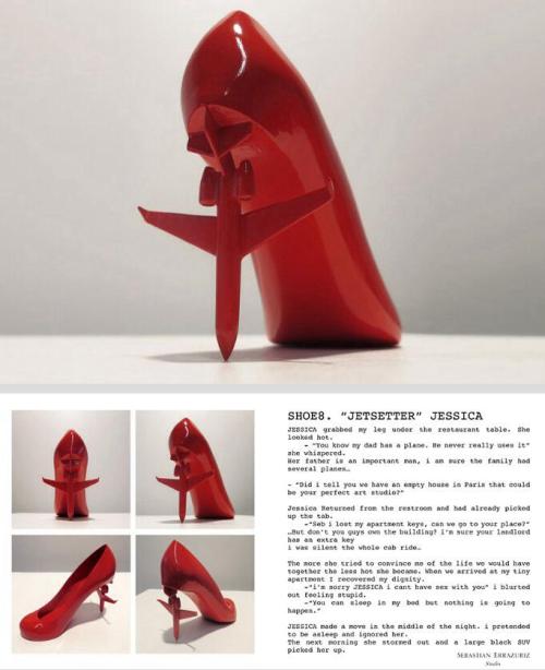 thevisualhag:  ‘12 SHOES for 12 LOVERS‘ by Chilean-born, New York-based designer Sebastian Errazuriz. The pieces reflects on the recollection of the artist’s personal and sexual relationships with former lovers, each of whom became the influence