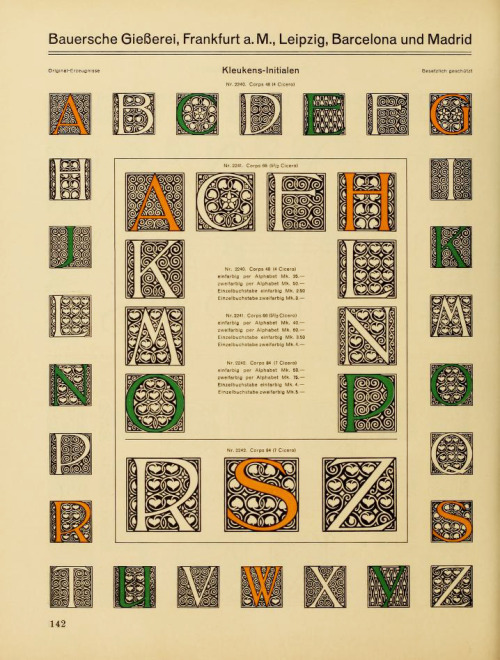 Typographic book Hauptprobe in gedrängter Form der Bauerschen Giesserei Frankfurt, 1915. Read online