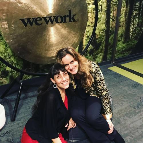 With the fabulous Ms. Katie Down! The “WeWork Gong” has never been player so artfully be