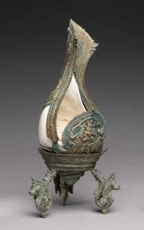 Conch Shell with a Figure of Hevajra, 1100sCambodia, Khmer, Angkor Period, 12th-13th Centuryshell an