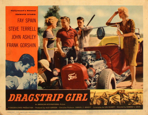 lobbycards - Dragstrip Girl, US lobby card #4. 1957
