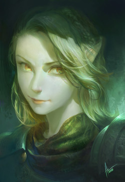 Beautiful elf girl: Original anime character [digital art by JOO YANN ANG]