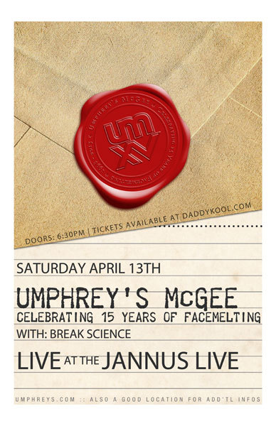 Are you a fan of Progressive Rock? Then we suggest you go see Umphrey’s McGee & Break Science at Jannus Live this Saturday, April 13th!