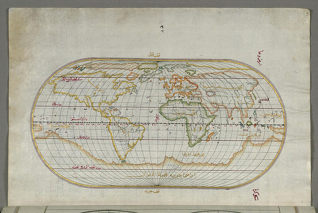 mediterraneum:  Illuminated Manuscript Map of the World from Book on Navigation,
