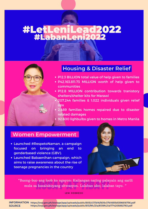 #LetLeniLead2022 #LabanLeni2022 (.pdf Version)PLEASE REGISTER TO VOTE!!