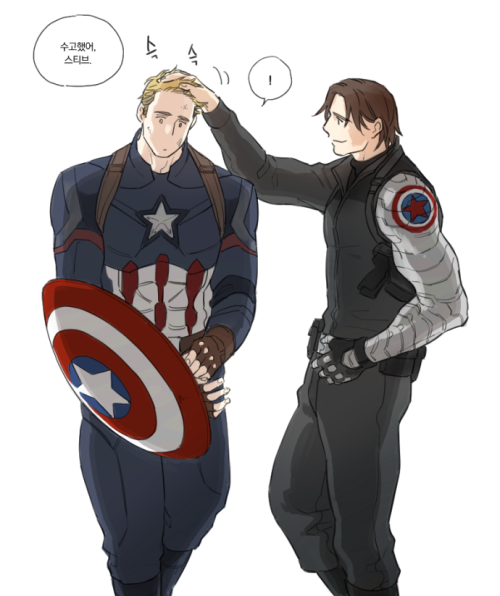 hak-kun:Bucky is the only one who can stroke Steve’s head