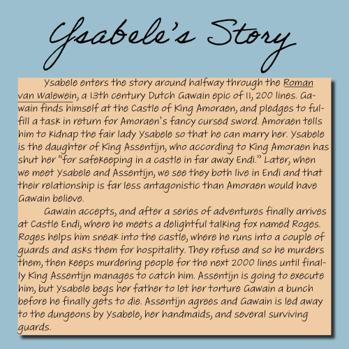 Ahhhh Today Is Ysabele Day!!! Shes A Really Interesting Character And Im Hyped To Talk About Her. I Recommend