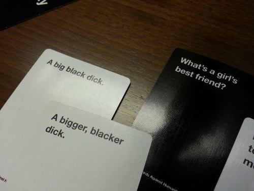 caffeinatedcrafting: Single greatest play I’ve ever seen in a cards against humanity game