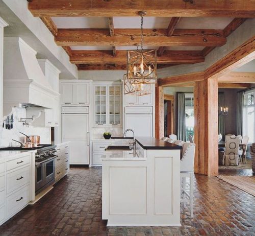 Stunning wood beams in the kitchen #FashionandFarm #homedecor #decor #countrydecor #fashionandfarm #