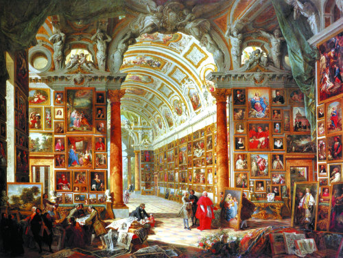 Interior of a Picture Gallery with the Collection of Cardinal Silvio Valenti Gonzaga, Giovanni Paolo