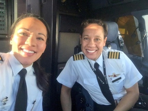 the-movemnt:  Stephanie Johnson, Dawn Cook form Delta’s first all-black, all-women cockpit Her