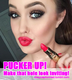 feminizationfantasymtf:  sissycaptionned:  ♥ ♥ love lipstick!