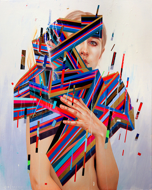 erikjonesart: Erik Jones / “Ribbon” / 24x30&quot; / 2014 Colored pencil, acrylic, wa