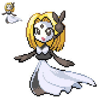 poquemonsplices:Spliced all the feminine psychics together and got this.Gothitelle, Gardevoir, Meloe