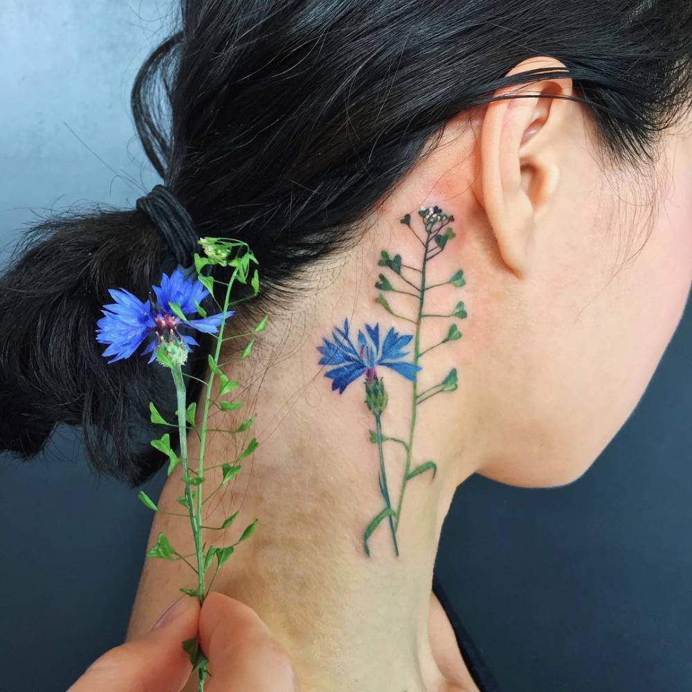 The Cornflowers Temporary Tattoo, Fake Tattoo, Waterproof Tattoo, Tattoo  Lovers Gift, Removable Tattoo, Tattoo Artist Gift, Floral Tattoo - Etsy