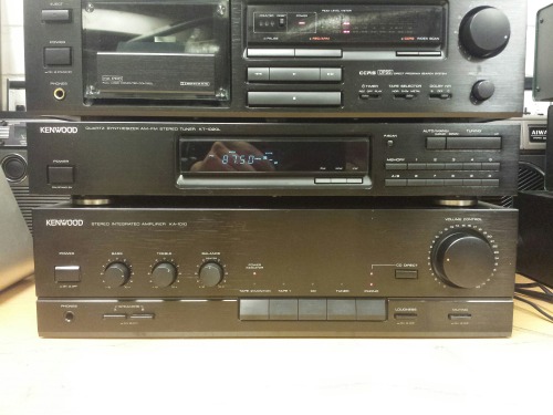 Kenwood Stereo Tower, 1990. Kenwood DP-1020 Compact Disc Player - Kenwood KX-2020 Stereo Cassette De