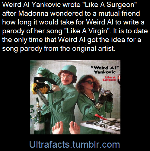 ultrafacts:  Although Yankovic refuses to use parody ideas from other people, Madonna