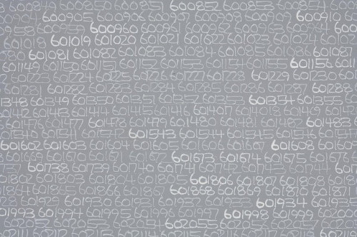 victim:  Roman Opałka was a French-born Polish painter who painted numbers. In 1965 he began painting a process of counting – from one to infinity. Starting in the top left-hand corner of the canvas and finishing in the bottom right-hand corner, the