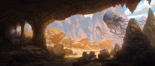 fhtagn-and-tentacles:    TO FEEL THE EDGE OF HEAVEN by Noah Bradley 