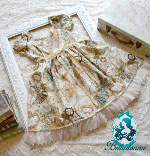  Old World OP in Antique ParchmentThis dress is made with an exquisite antique map fabric with ivo