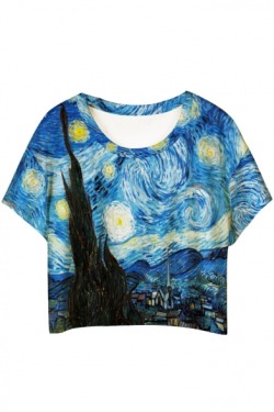 sneakysnorkel:  Fashion Tops. oil paiting  \  alien  \  print cat  \  letters  \  cat alien  \  stripes  \  cat 