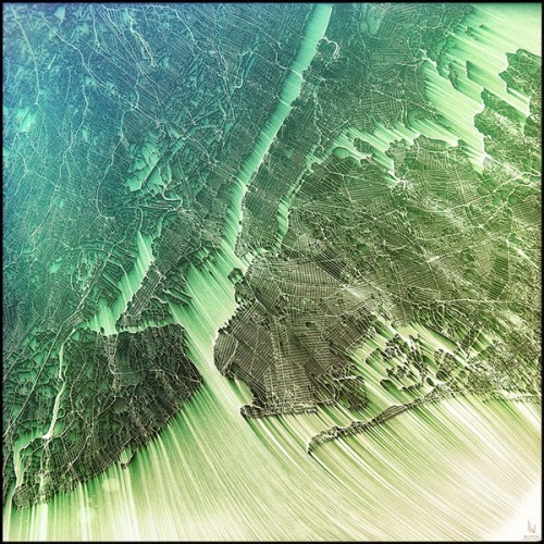 crossconnectmag:Flowing City Map by Chaotic Atmospheres  Conceptual illustrations of City Maps showi