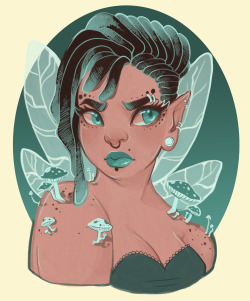 judalhime:  My part of an art trade with hobbittastic! We’re doing monster girls, and she asked me to do a fairy with a mohawk! I’m really happy with this omfg 