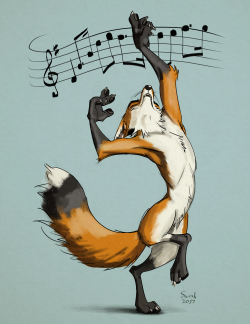 swishchee:A fox… who is dancing to a song about a wolf. b/c why not, right? foxes, y’know. =3