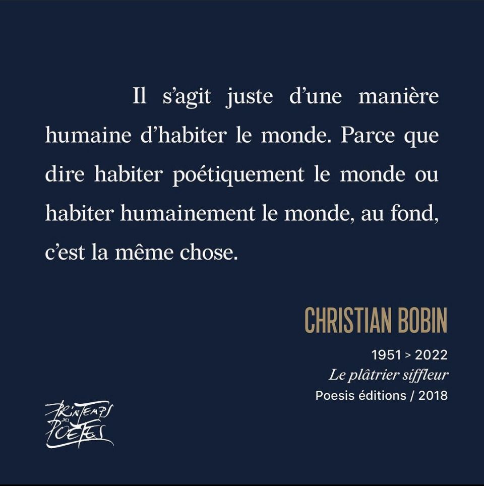 Petit Atelier de Poésie — RIP Christian Bobin qui savait si simplement  dire