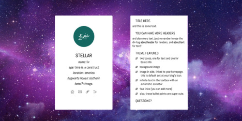 liviathemes: about 02: stellar — PREVIEW // CODE Inspired by SPACE!!! features: two boxes for 