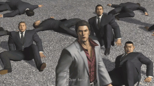 caocaowearsprada:  The things Majima does for you, Kiryu. You don’t find friends