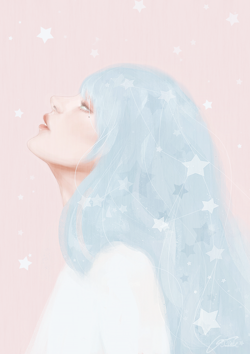 pastellish:Original character: OrionOrion is a boy who likes stargazing, he is also always sleepy. H